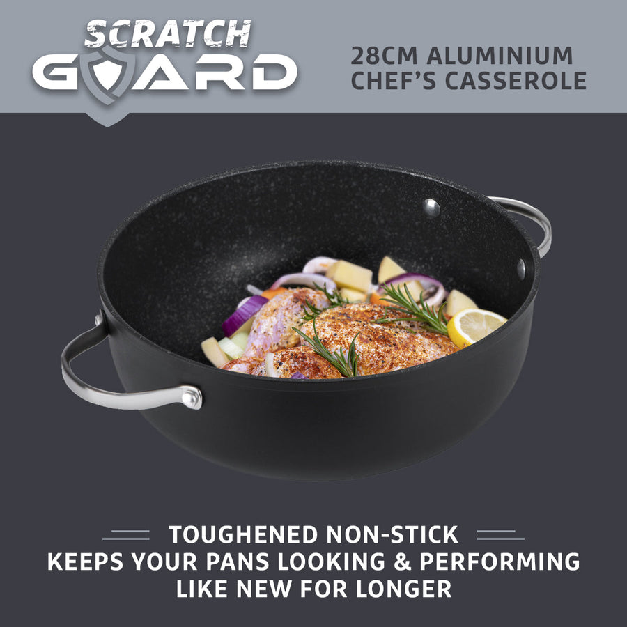 Scratch Guard Non-Stick Induction Casserole Dish & Lid - 28cm