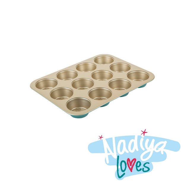 Prestige Muffin Tin in Teal Baking Accessory Non Stick Mould - 12 Cups