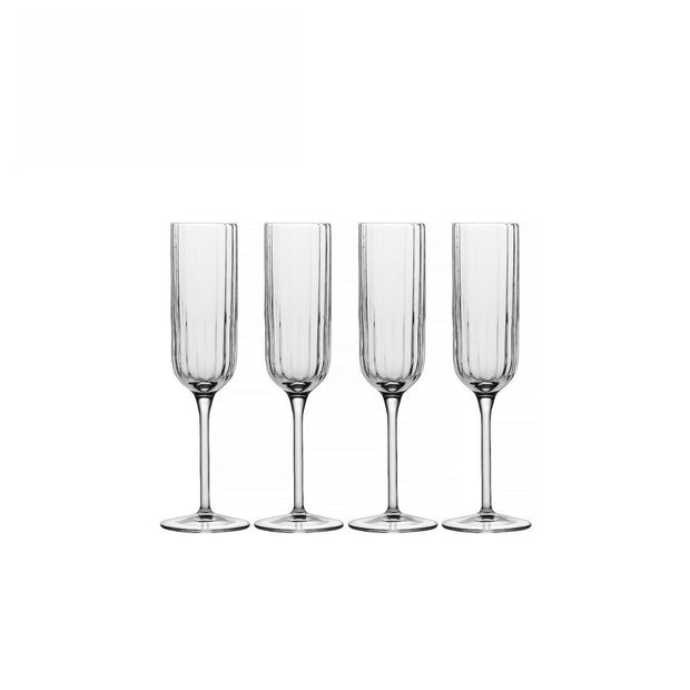 Luigi Bormioli: Bach Champagne Flute Glasses 210ML - 4 Pack