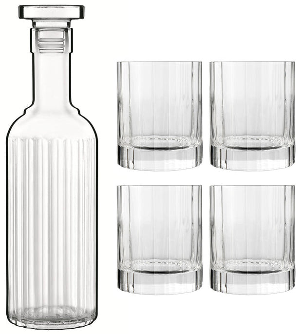 Luigi Bormioli: Bach Whisky Glass Gift Set & Decanter - 4 Pack