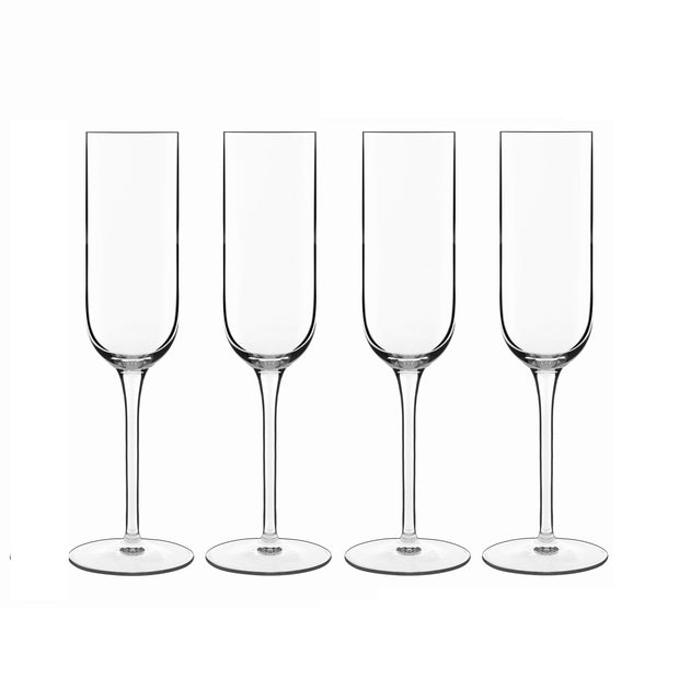 Luigi Bormioli Sublime Flute Glasses Set 210 ml Crystal Glassware - Pack of 4