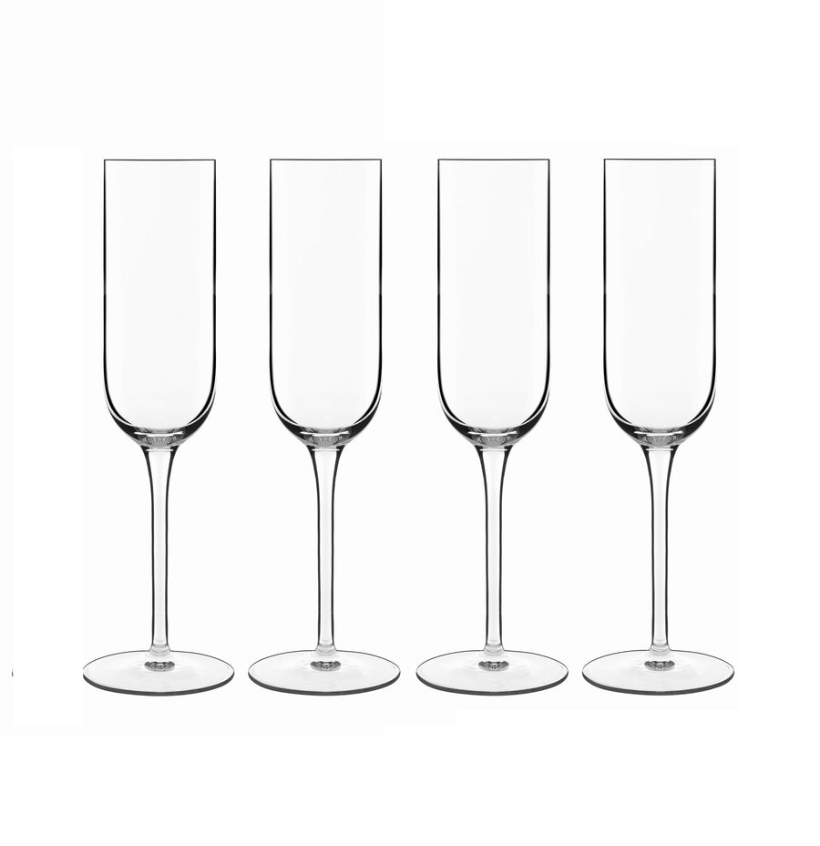 Luigi Bormioli Sublime Flute Glasses Set 210 ml Crystal Glassware - Pack of 4
