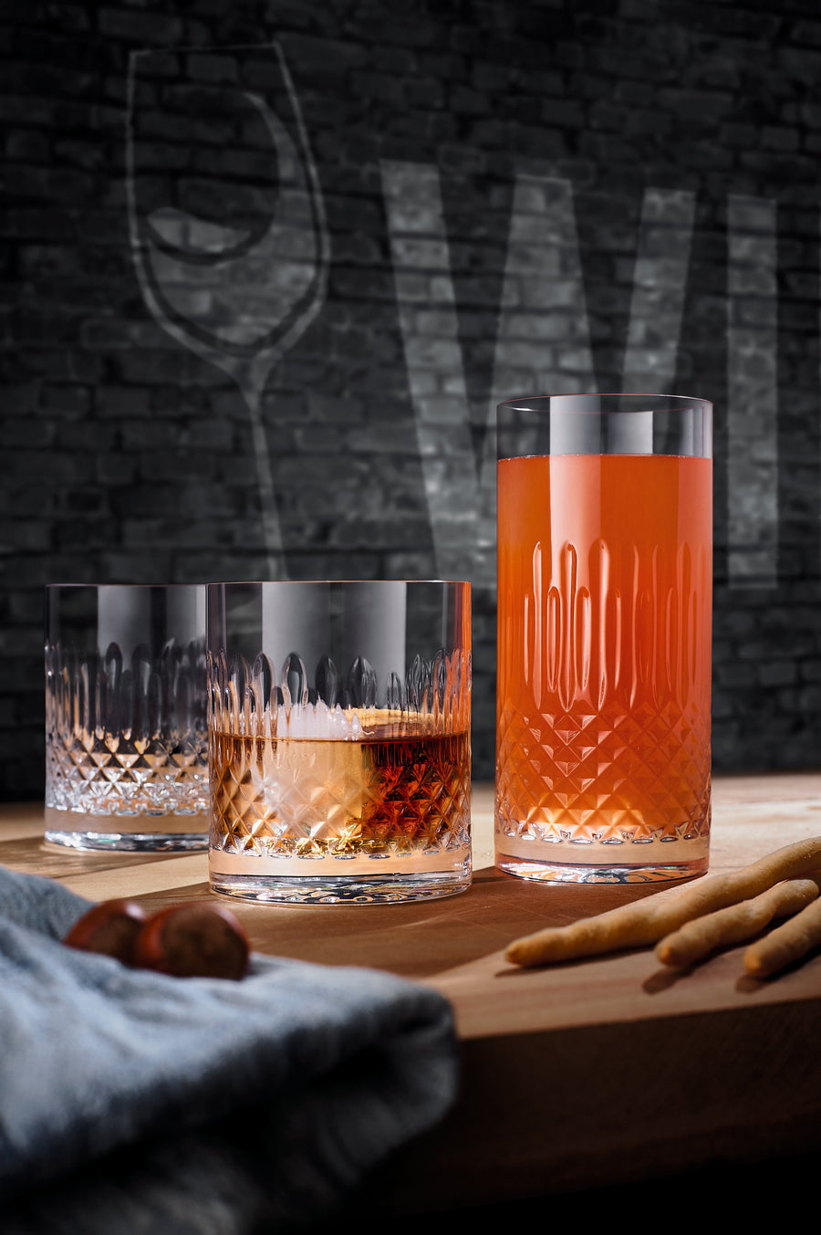 Luigi Bormioli: Diamante Hi Ball Glasses 480ML - 4 Pack