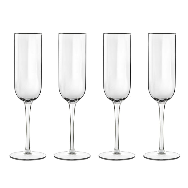 Luigi Bormioli Jazz Flute Glasses, 210ml x 4