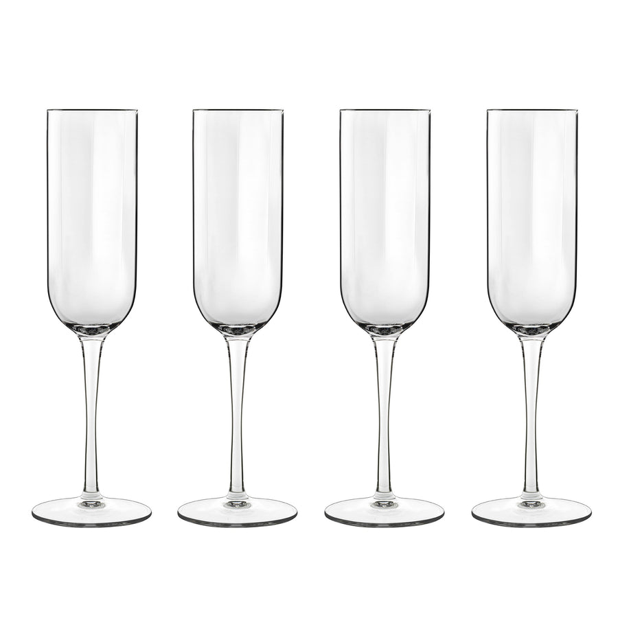 Luigi Bormioli Jazz Flute Glasses, 210ml x 4
