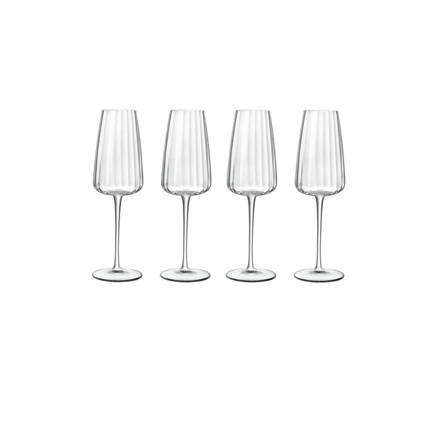 Luigi Bormioli: Optica Sparkling Wine Flute Glasses 210ML - 4 Pack