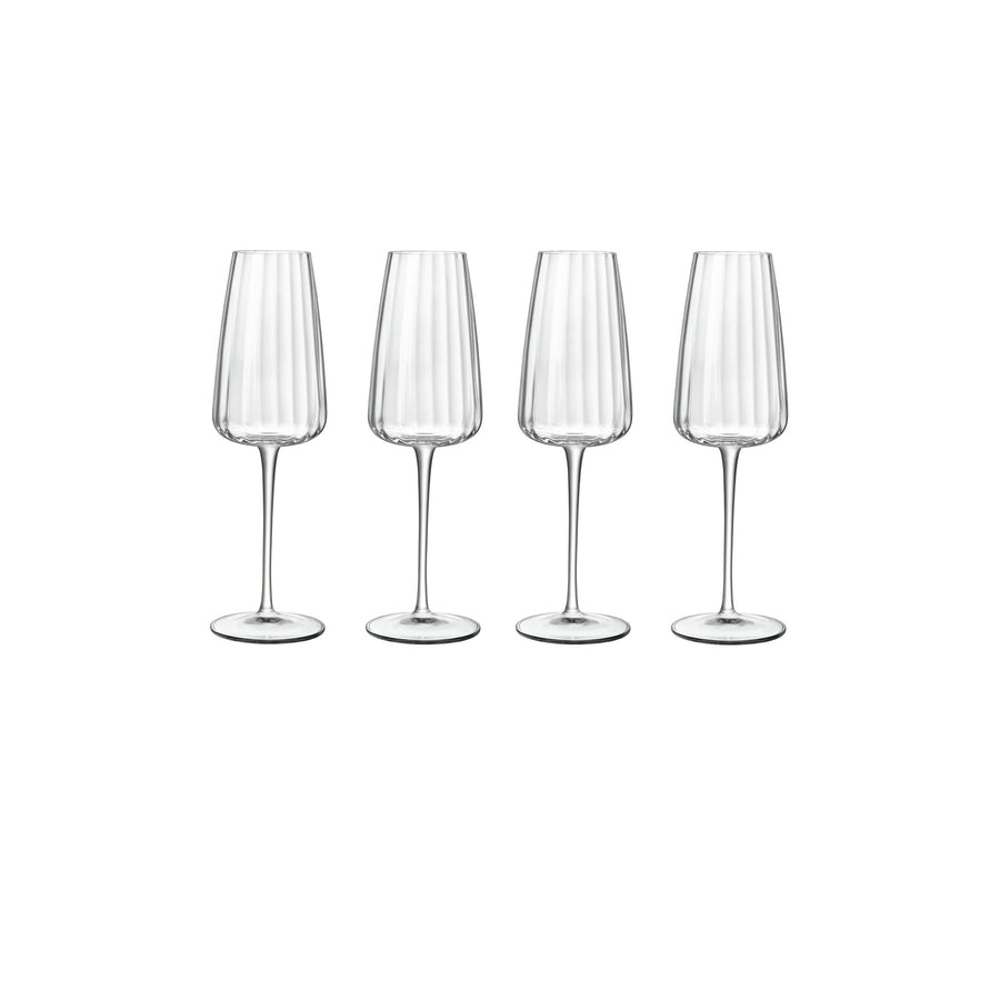 Luigi Bormioli: Optica Sparkling Wine Flute Glasses 210ML - 4 Pack