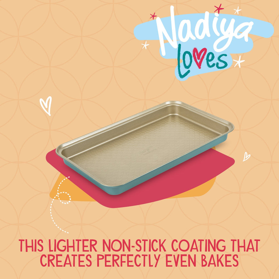 Prestige Brownie Tin in Teal Oven Safe Non Stick Baking Pan - 13 x 7"