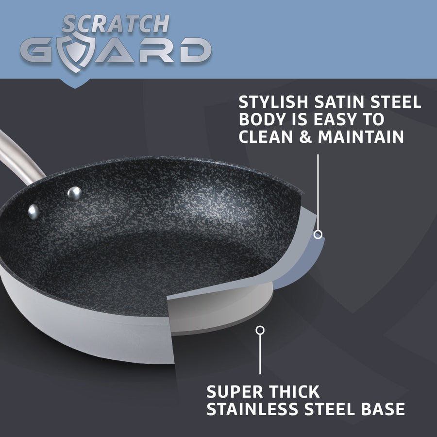 Prestige Scratch Guard: Complete Non-Stick Stainless Steel Pan Set - 5 Piece