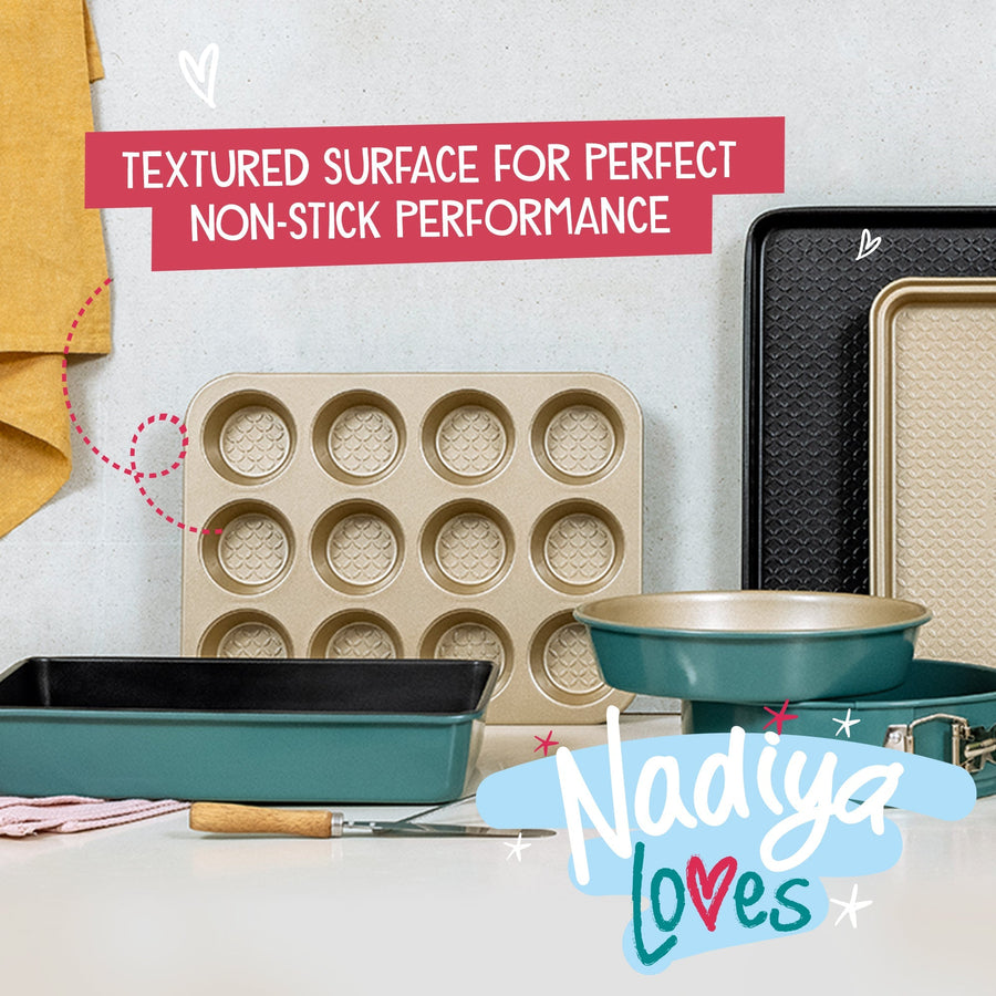 Prestige Muffin Tin in Teal Baking Accessory Non Stick Mould - 12 Cups