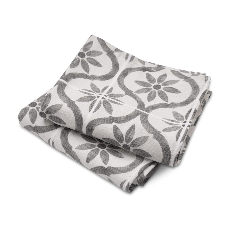 Cuisinart Fouta Tea Towels, 2 Piece Set, Grey Tile