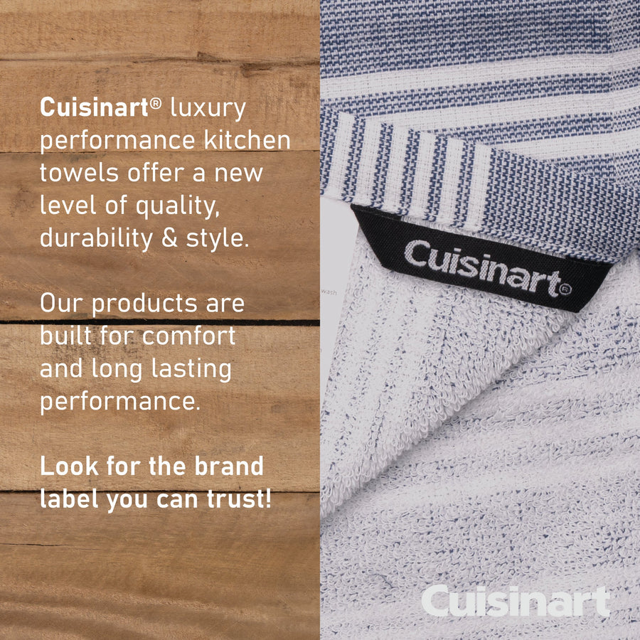 Cuisinart Fouta Tea Towels, 2 Piece Set, Blue Stripes