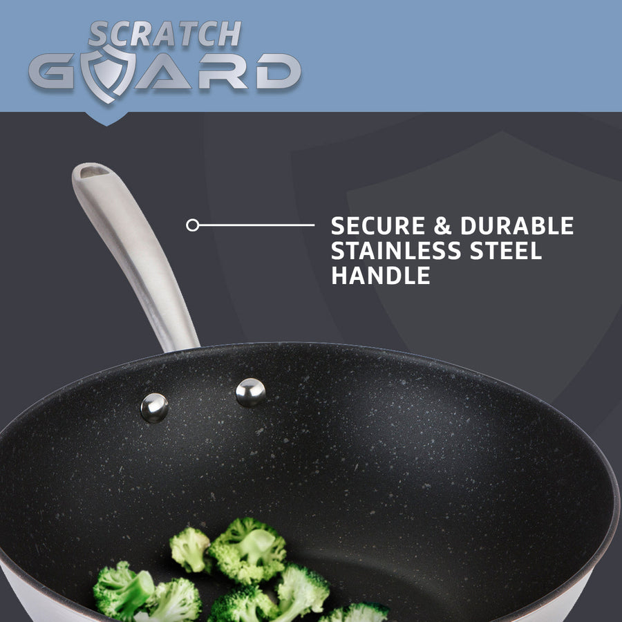 Prestige Scratch Guard: Stainless Steel Non-Stick Induction Frying Pans - Twin Pack