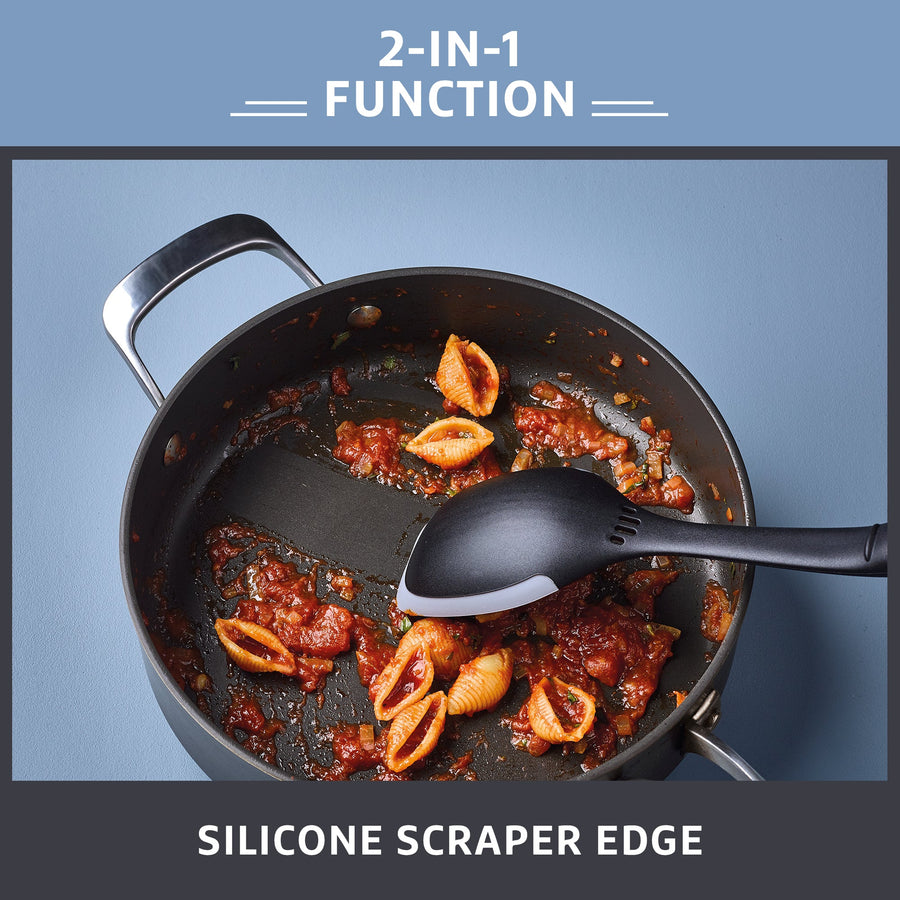 Prestige 2-in-1 Kitchen Utensil - Solid Spoon with Silicone Edge