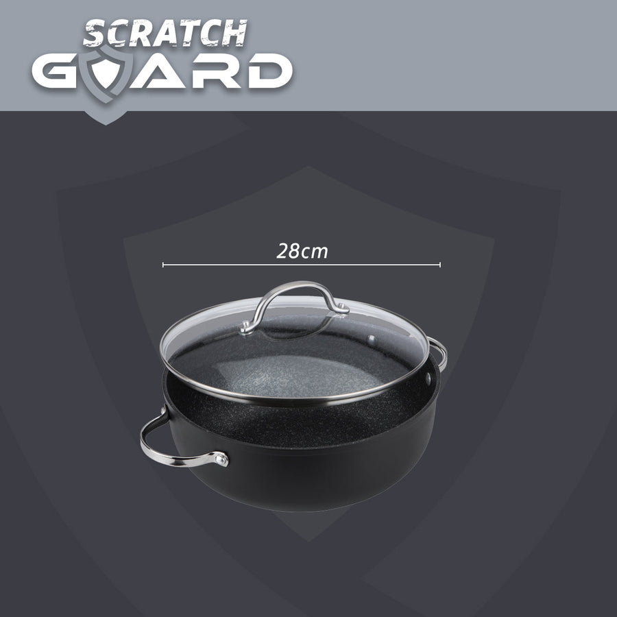 Scratch Guard Non-Stick Induction Casserole Dish & Lid - 28cm