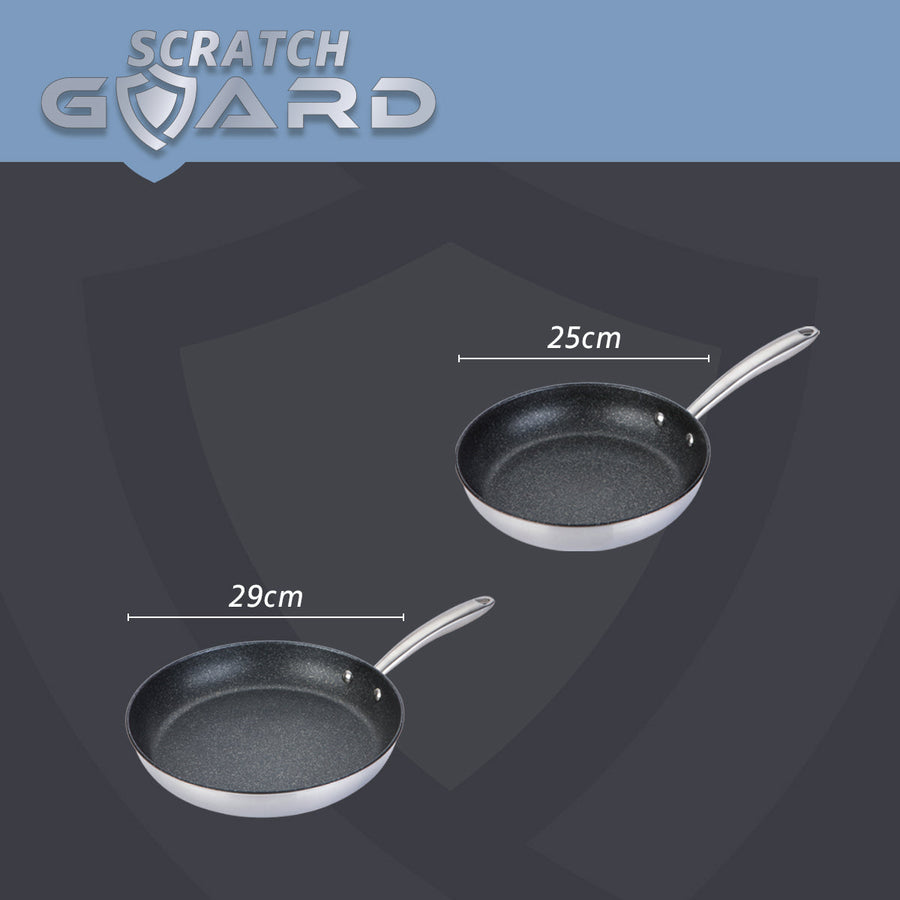 Prestige Scratch Guard: Stainless Steel Non-Stick Induction Frying Pans - Twin Pack