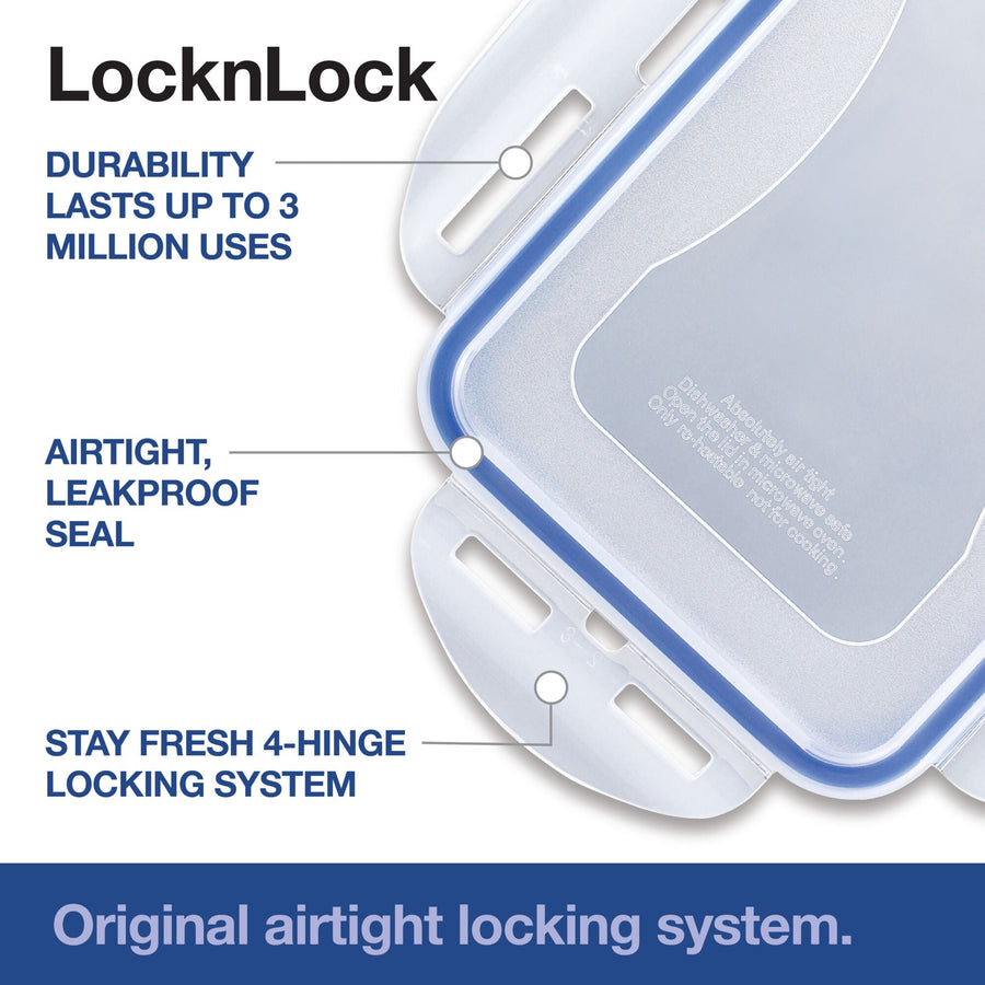 LocknLock Rectangular Food Containers with Lids, 5 x 1L