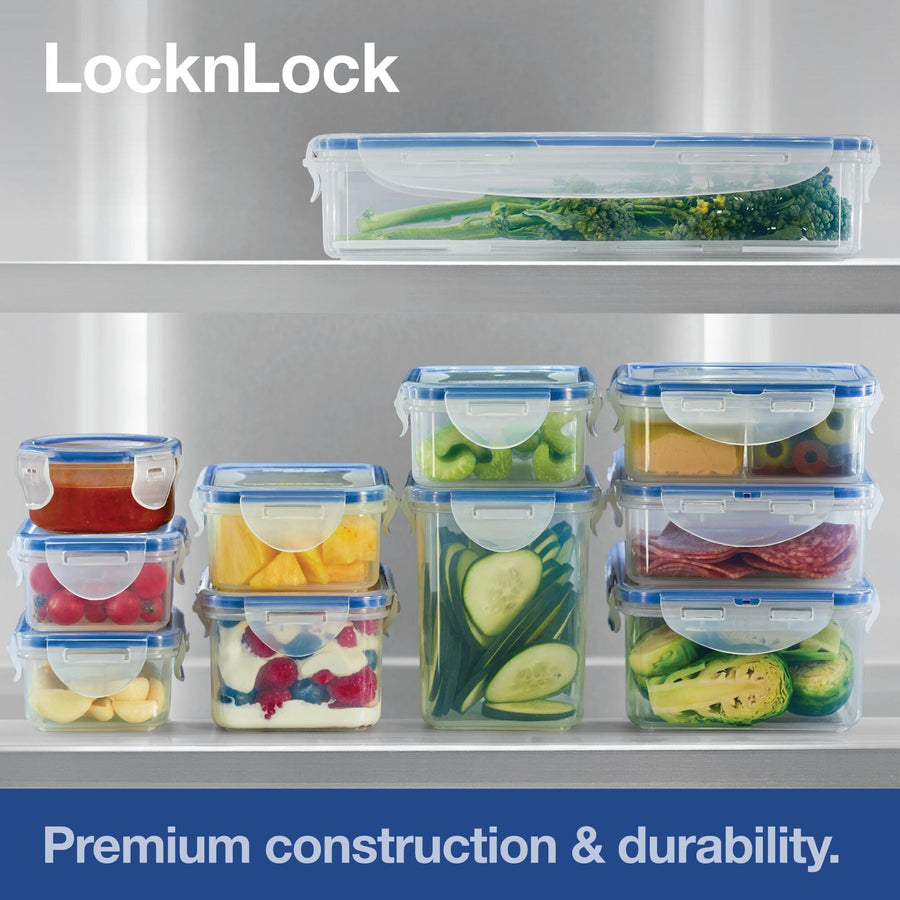 LocknLock Rectangular Food Containers with Lids, 5 x 1L