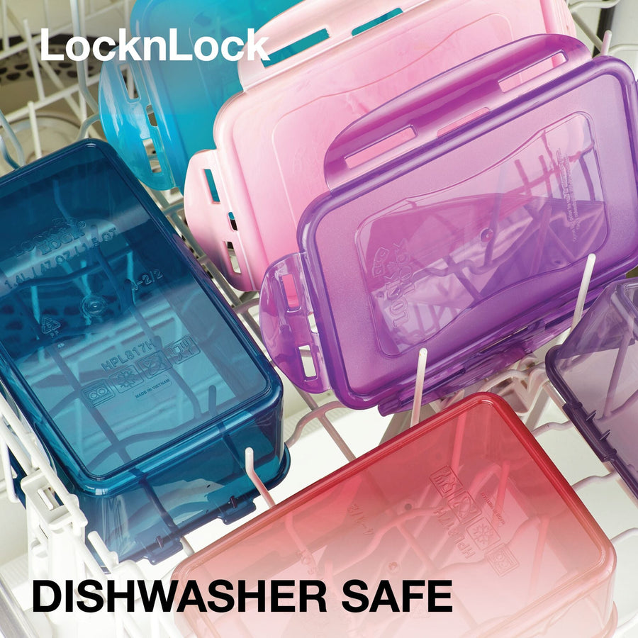 LocknLock Square Eco Food Containers with Lids, 5 x 870ml