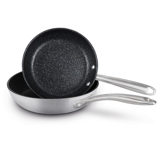 Prestige Scratch Guard: Stainless Steel Non-Stick Induction Frying Pans - Twin Pack