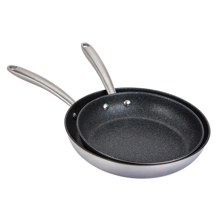 Prestige Scratch Guard: Stainless Steel Non-Stick Induction Frying Pans - Twin Pack
