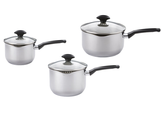 Prestige: Cook & Strain Stainless Steel Saucepan Set - 3 Pieces