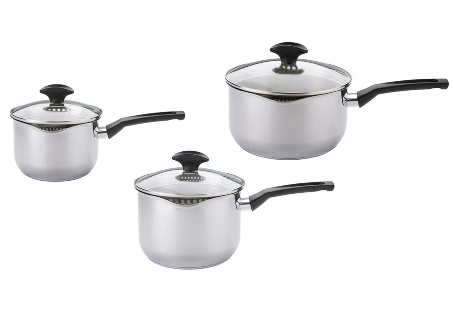 Prestige: Cook & Strain Stainless Steel Saucepan Set - 3 Pieces