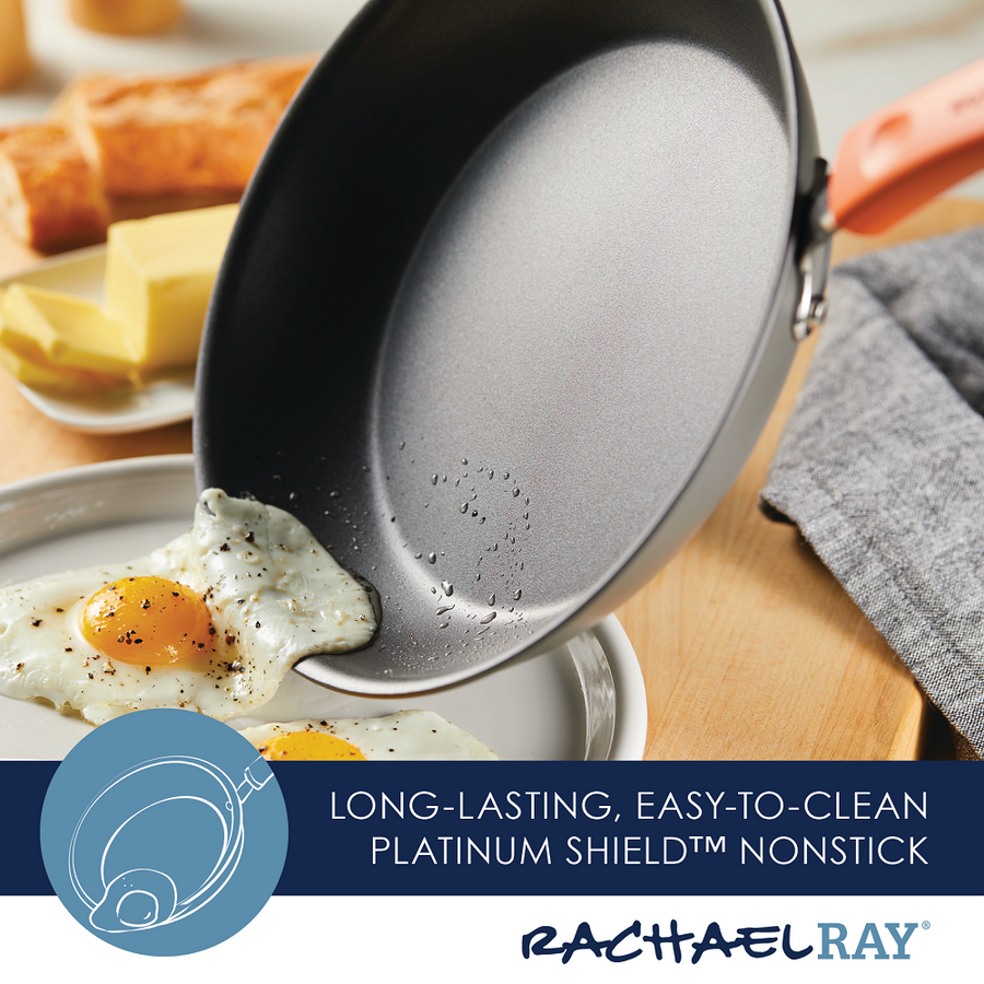 Rachael Ray: Classic Non-Stick Brights Frying Pan, Saucepan, Sauté Pan & Lid Set - 6 Pieces