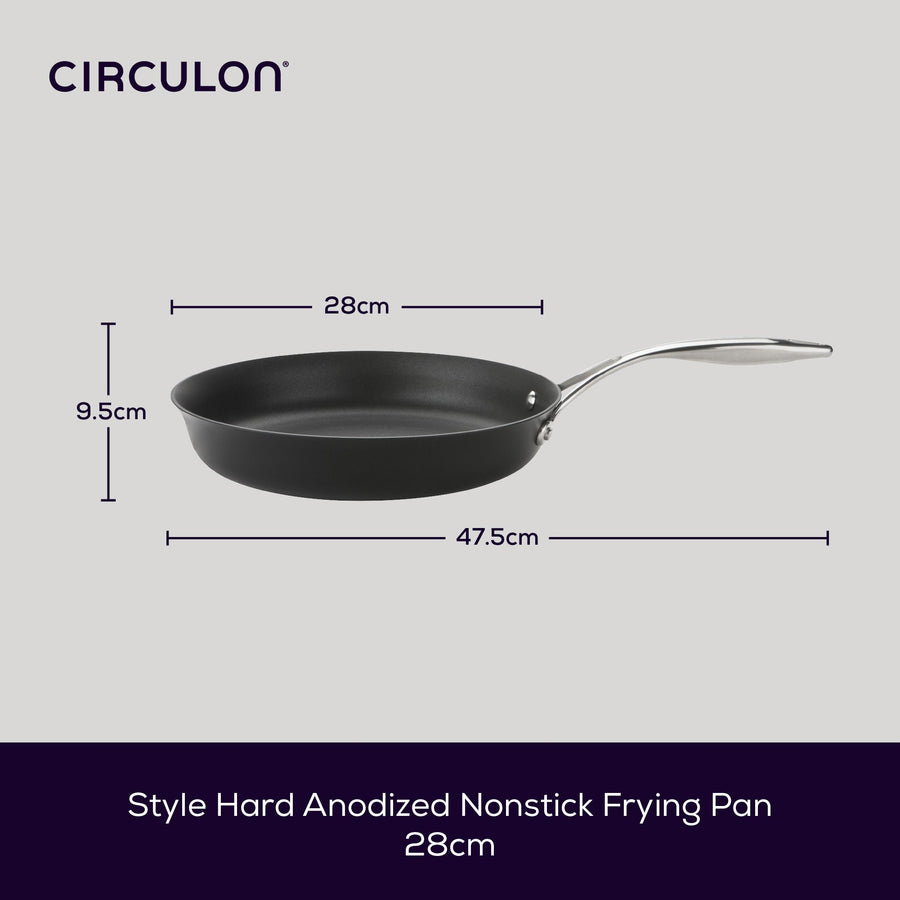 Circulon Style Hard Anodised Skillet, 28cm