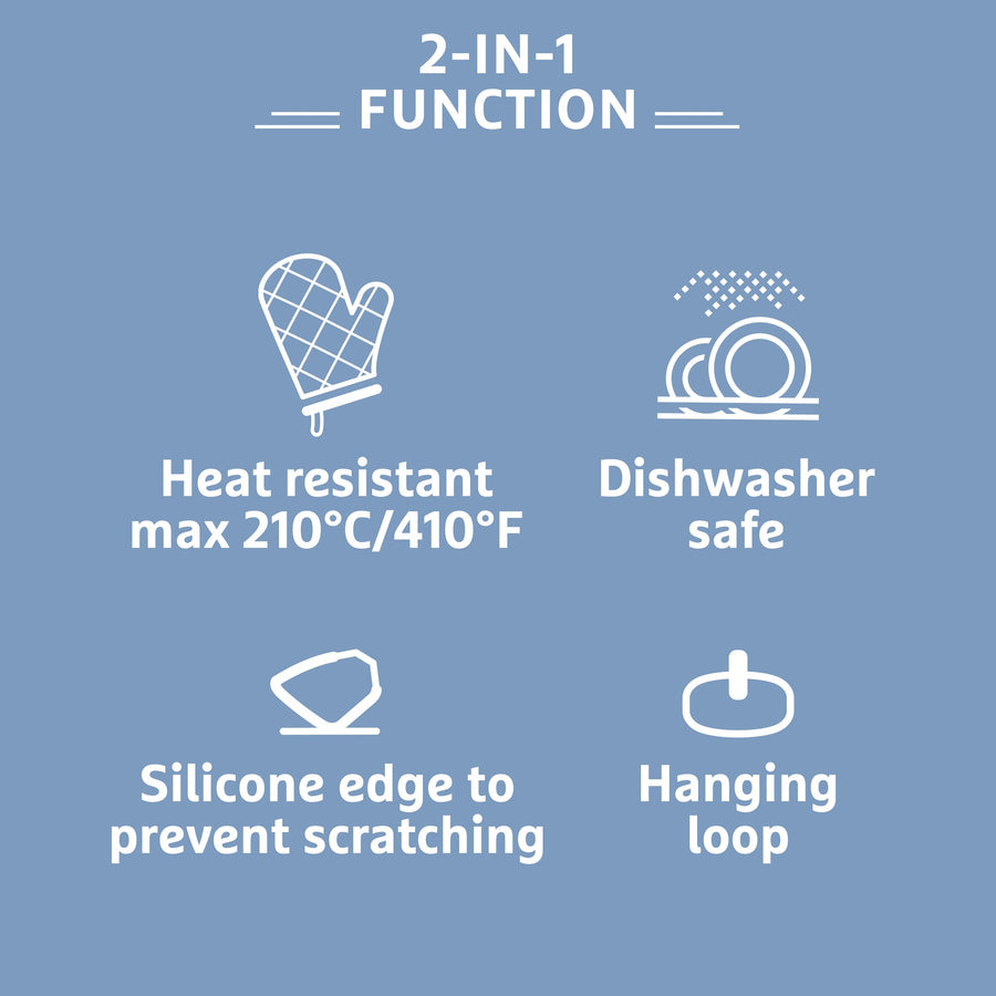 Prestige 2-in-1 Kitchen Utensil - Slotted Spoon with Silicone Edge