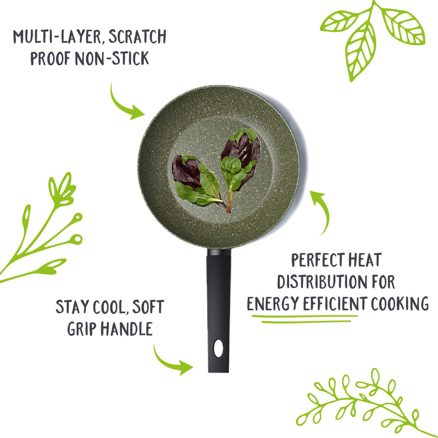 Prestige: Eco Non-Stick Induction Frying Pans, Wok & Lid Set - 3 Piece Set