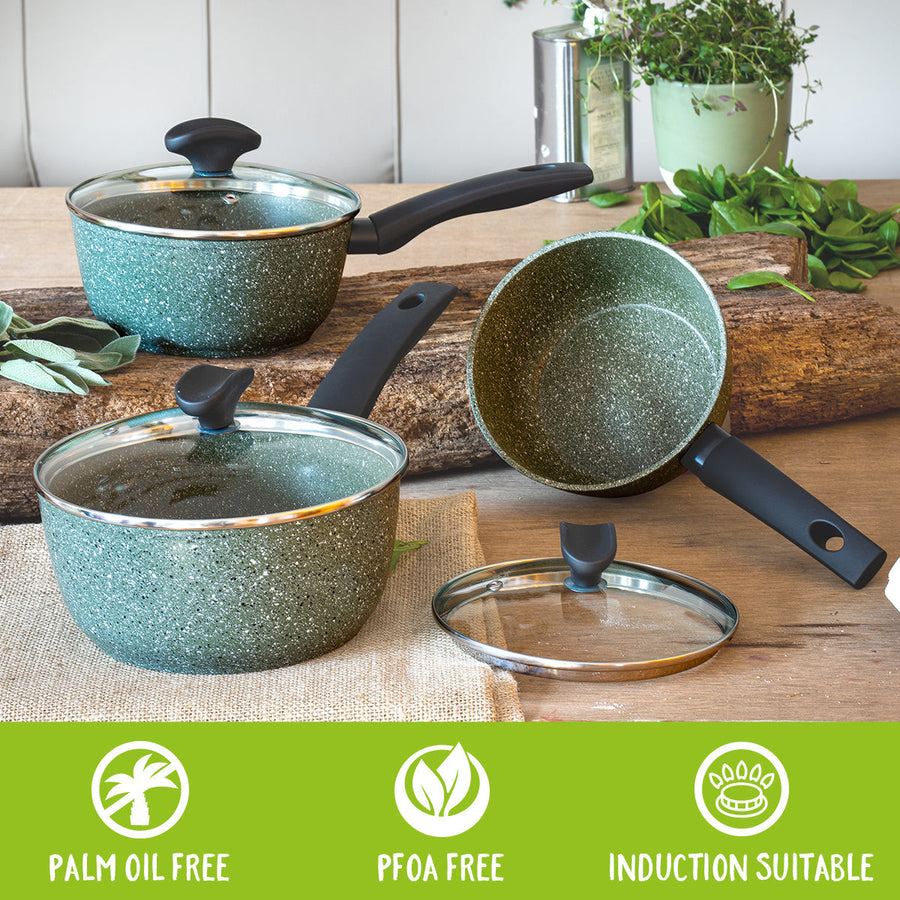 Prestige: Eco Non-Stick Saucepan with Lids & Frying Pan Set - 5 Piece