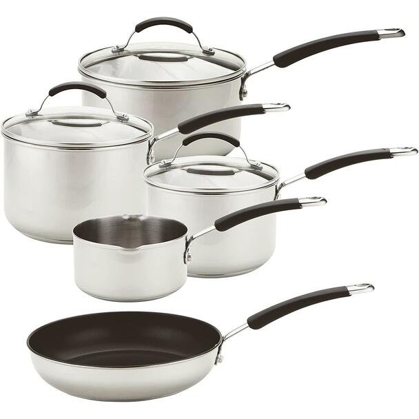 Meyer: Complete Stainless Steel Non-Stick Pan Set - 5 Pieces