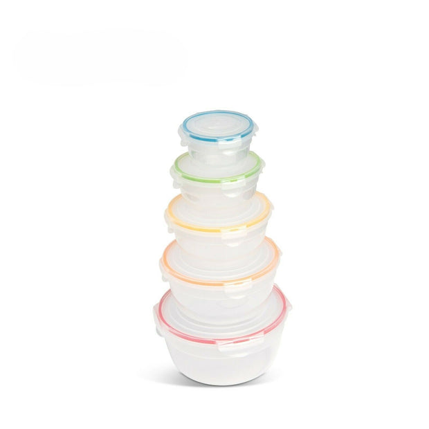 LocknLock Nestable Food Containers with Lids Round Meal Prep Boxes - Pack of 5